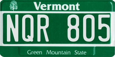 VT license plate NQR805