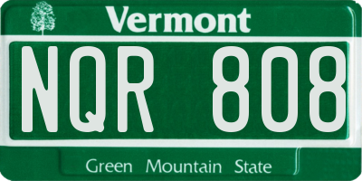 VT license plate NQR808