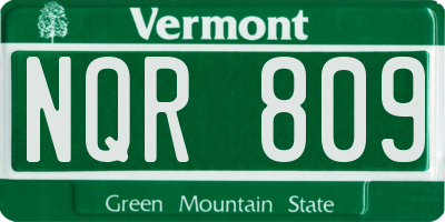 VT license plate NQR809