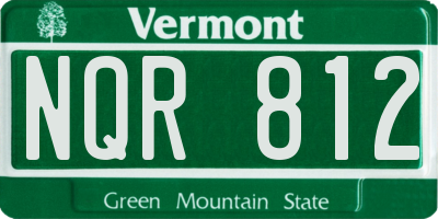 VT license plate NQR812