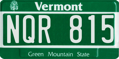 VT license plate NQR815