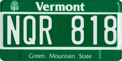 VT license plate NQR818