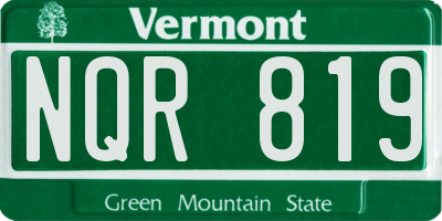 VT license plate NQR819