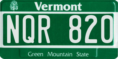VT license plate NQR820