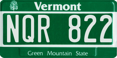VT license plate NQR822