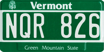 VT license plate NQR826