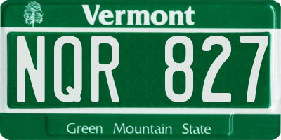 VT license plate NQR827