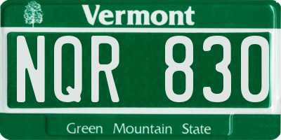 VT license plate NQR830