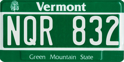 VT license plate NQR832