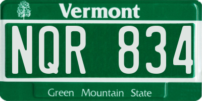 VT license plate NQR834
