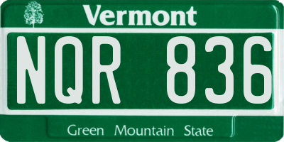 VT license plate NQR836