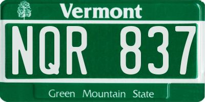 VT license plate NQR837