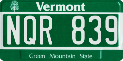 VT license plate NQR839