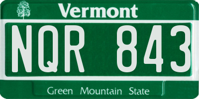VT license plate NQR843