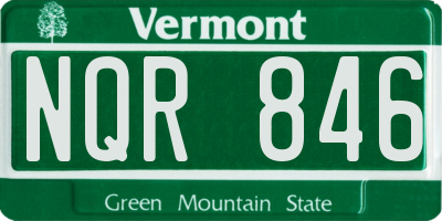VT license plate NQR846