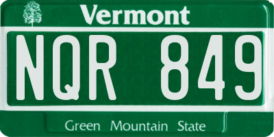 VT license plate NQR849