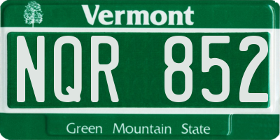 VT license plate NQR852