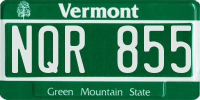VT license plate NQR855