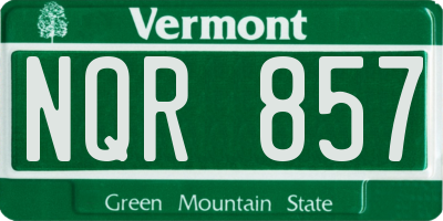 VT license plate NQR857