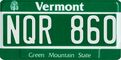 VT license plate NQR860