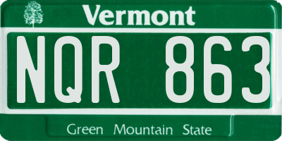 VT license plate NQR863