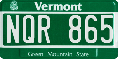 VT license plate NQR865