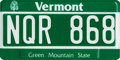 VT license plate NQR868