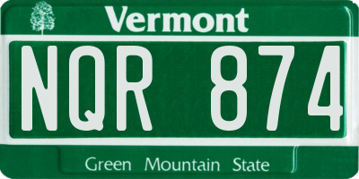 VT license plate NQR874