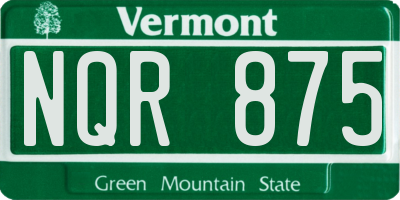 VT license plate NQR875