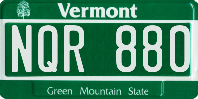 VT license plate NQR880