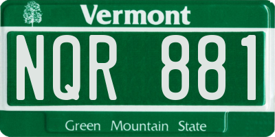 VT license plate NQR881
