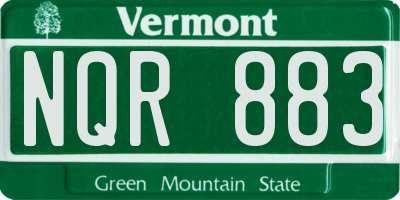 VT license plate NQR883