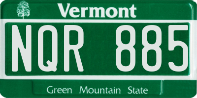 VT license plate NQR885