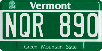 VT license plate NQR890