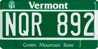 VT license plate NQR892