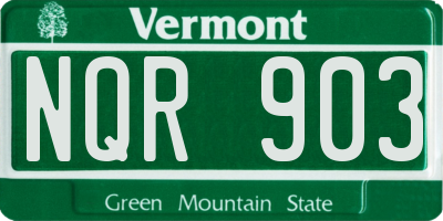 VT license plate NQR903