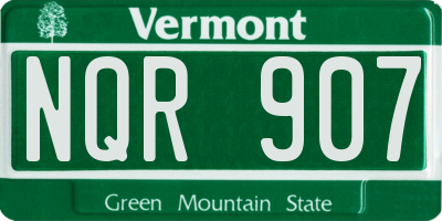 VT license plate NQR907