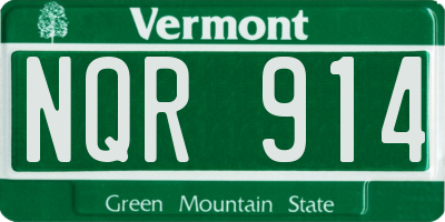 VT license plate NQR914