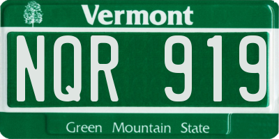 VT license plate NQR919