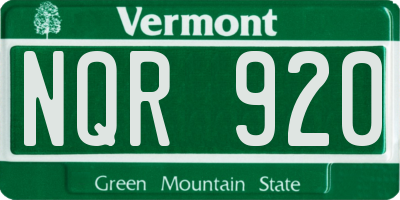 VT license plate NQR920
