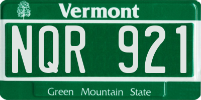 VT license plate NQR921