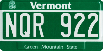 VT license plate NQR922