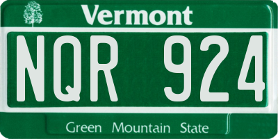 VT license plate NQR924