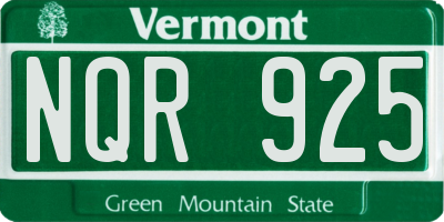 VT license plate NQR925