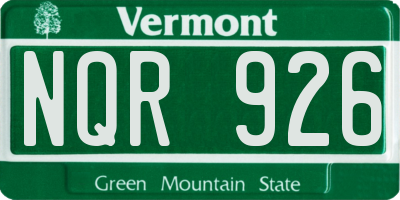 VT license plate NQR926
