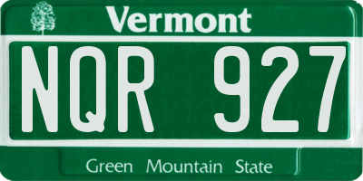 VT license plate NQR927