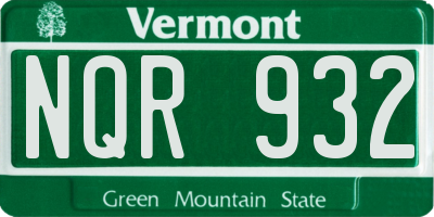 VT license plate NQR932