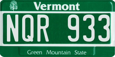 VT license plate NQR933