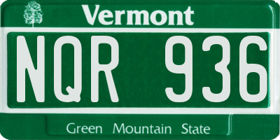 VT license plate NQR936
