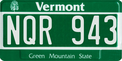 VT license plate NQR943